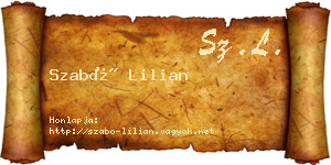 Szabó Lilian névjegykártya