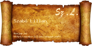 Szabó Lilian névjegykártya