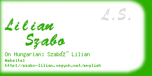 lilian szabo business card